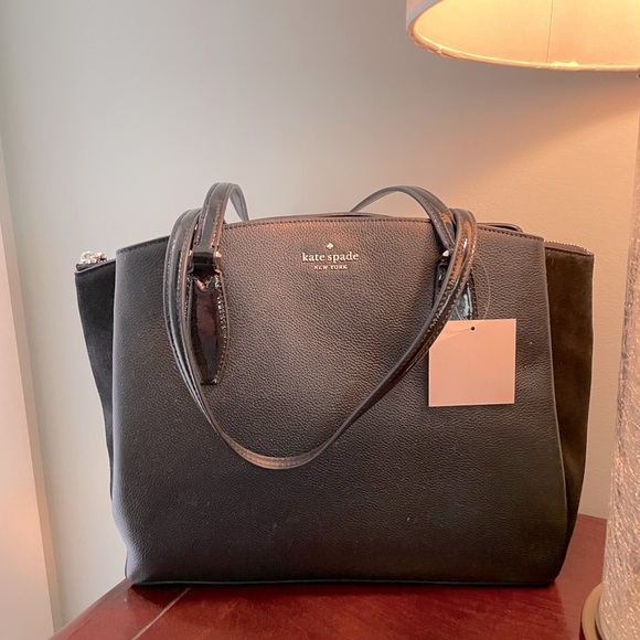 Kate Spade black leather tote - new with tags.  Smoke free - Picture 1 of 1